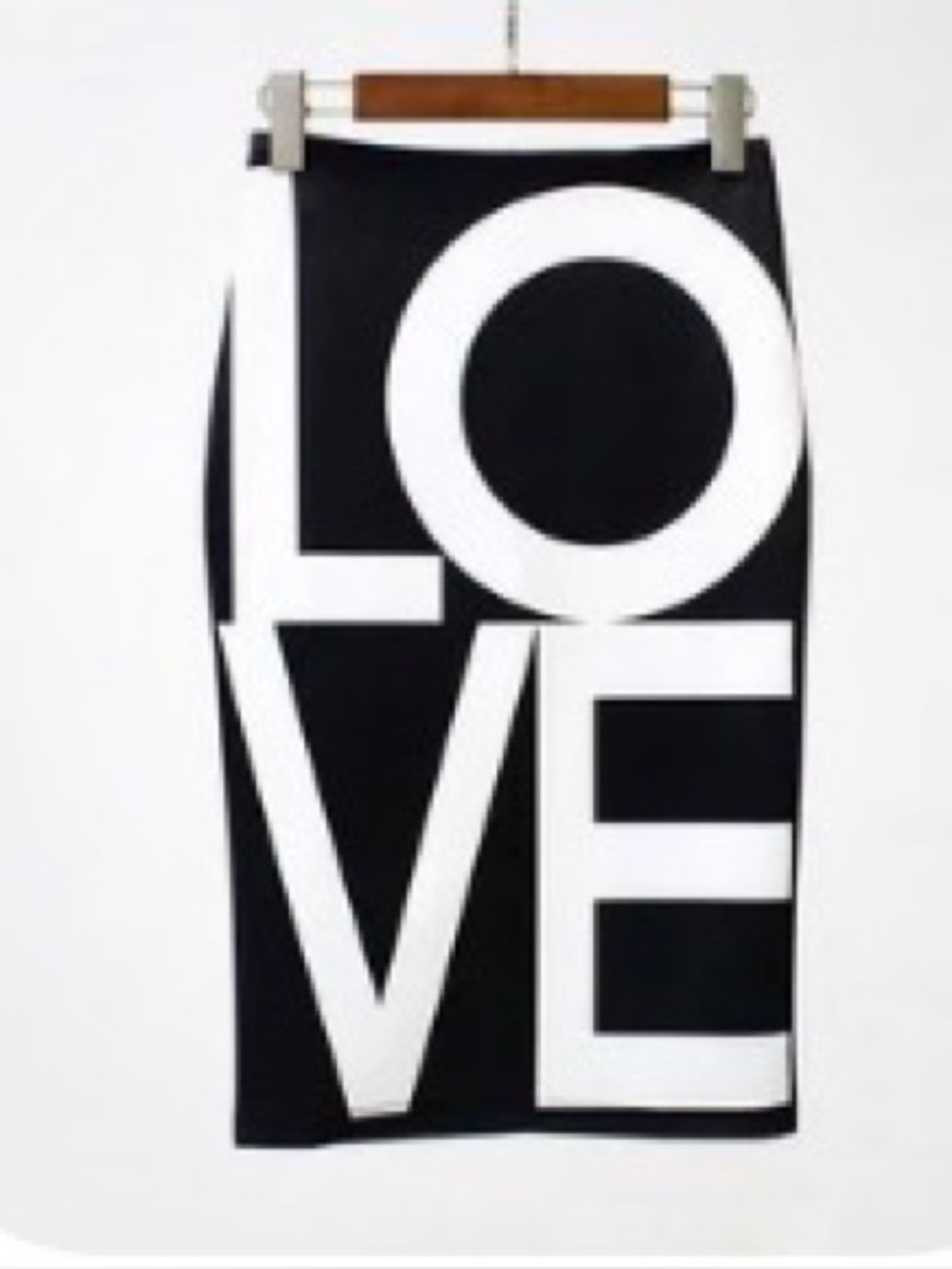 LOVE Graphic Pencil Skirt Sz M